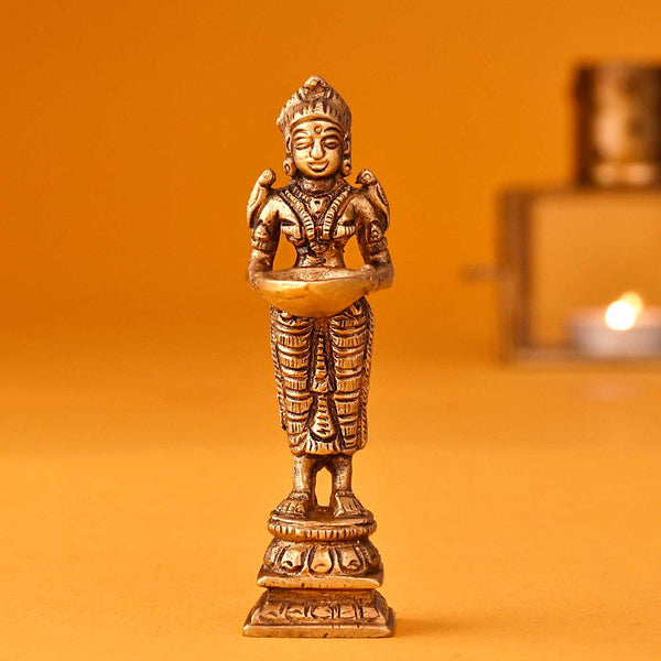 Deep Lakshmi Brass Idol (4 Inch Height)