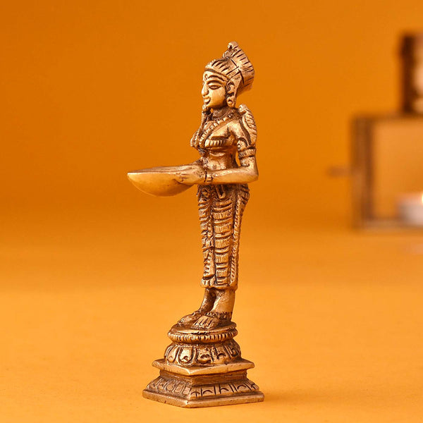 Deep Lakshmi Brass Idol (4 Inch Height)