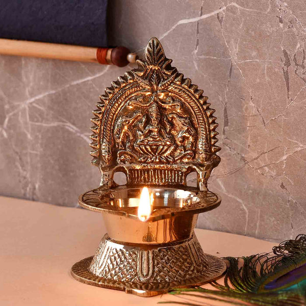 Auspicious Goddess Lakshmi Brass Diya