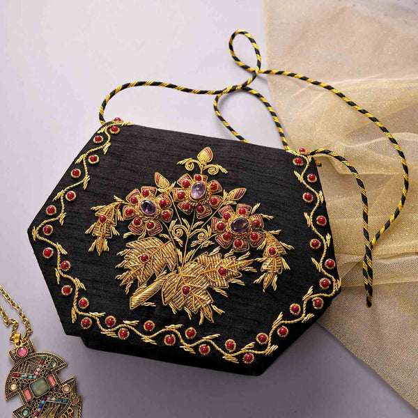 Gorgeous Look Zari Embroidered Clutch