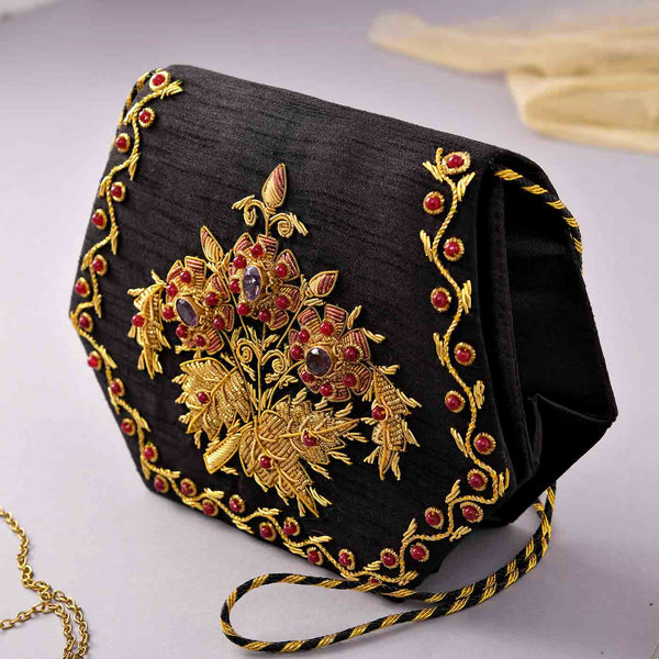 Gorgeous Look Zari Embroidered Clutch