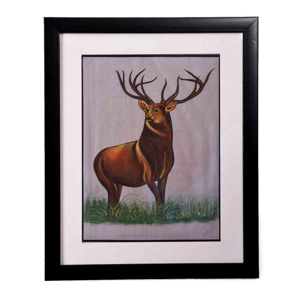 Reindeer Silk Painting (13.5*16.5 Inches)