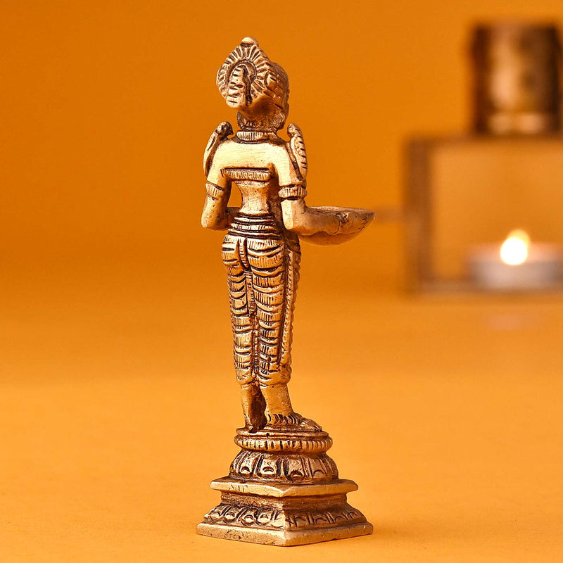 Deep Lakshmi Brass Idol (4 Inch Height)