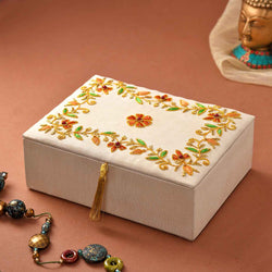 Eye Catching Designer Zari Jewellery Box