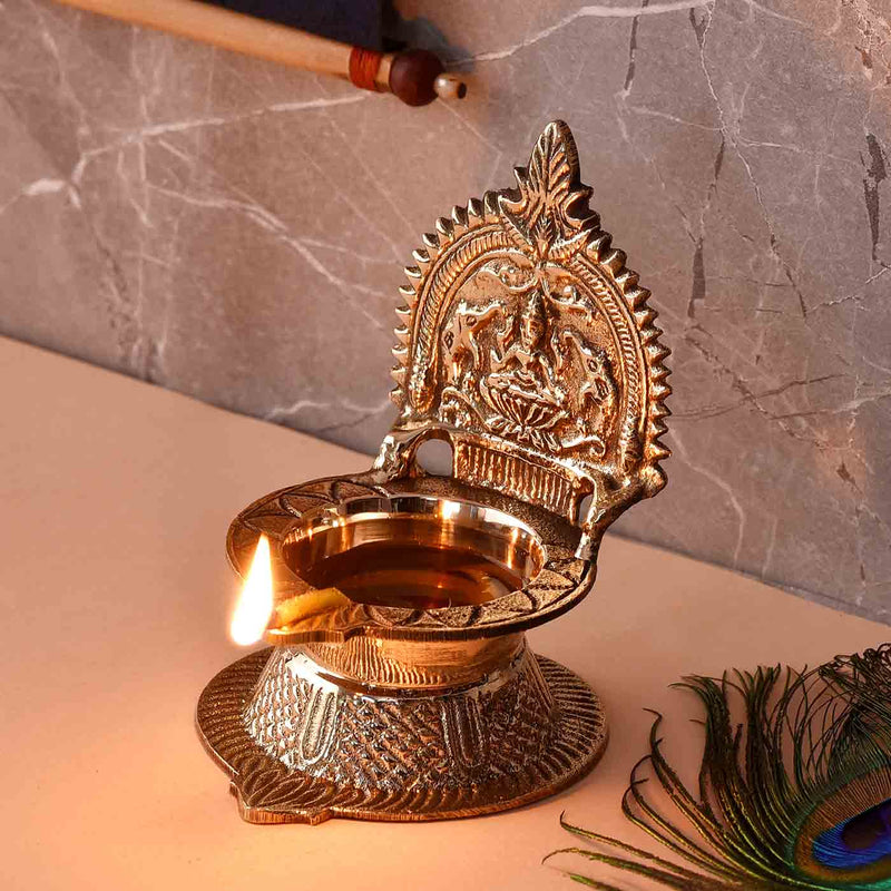 Auspicious Goddess Lakshmi Brass Diya