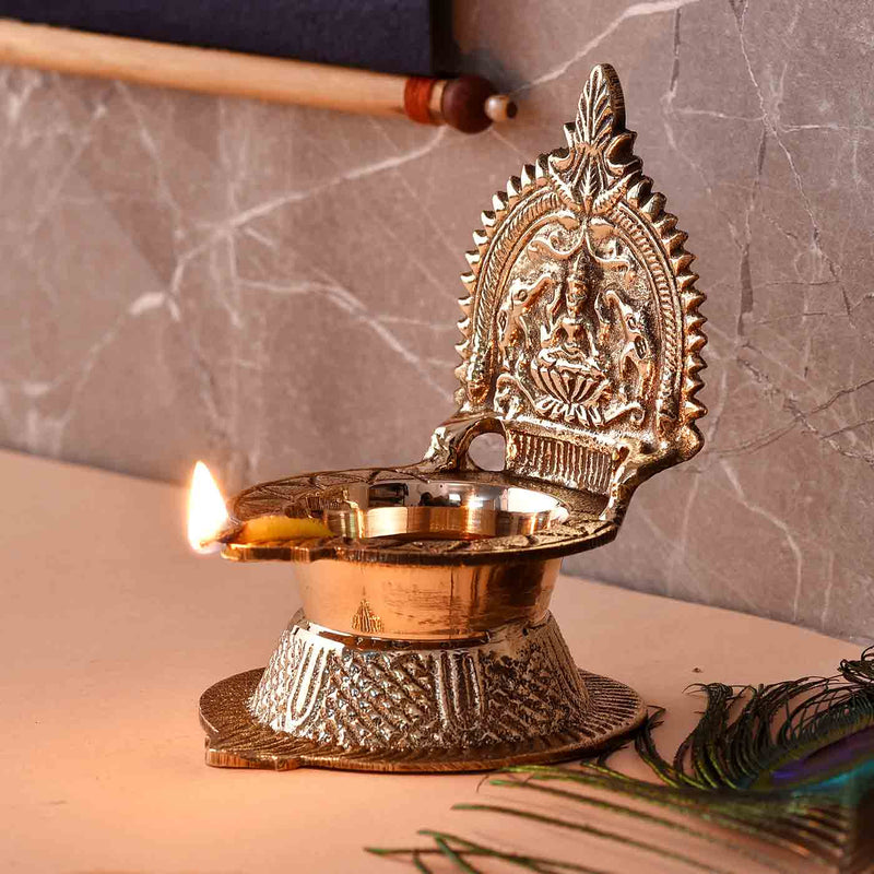 Auspicious Goddess Lakshmi Brass Diya