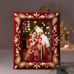 Alluring Zari Work Photo Frame