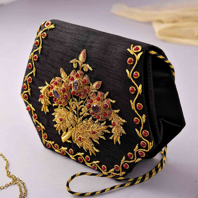 Gorgeous Look Zari Embroidered Clutch