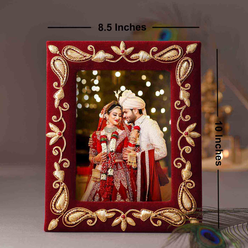 Alluring Zari Work Photo Frame