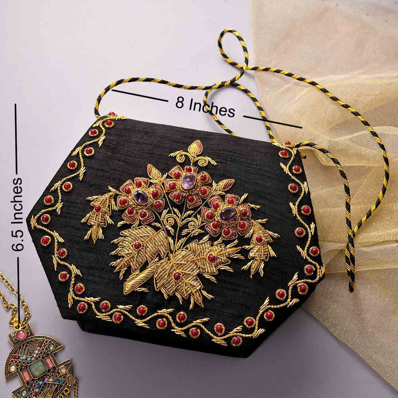 Gorgeous Look Zari Embroidered Clutch