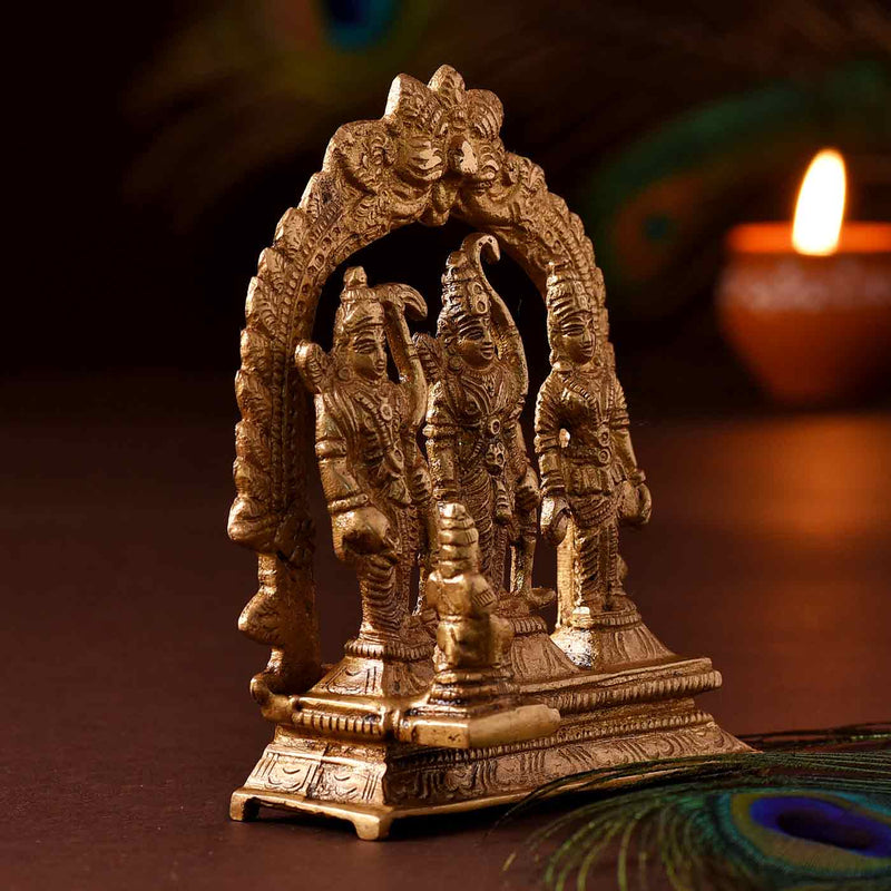 Beautifully Crafted Brass Ram Darbar - Height 5 Inch