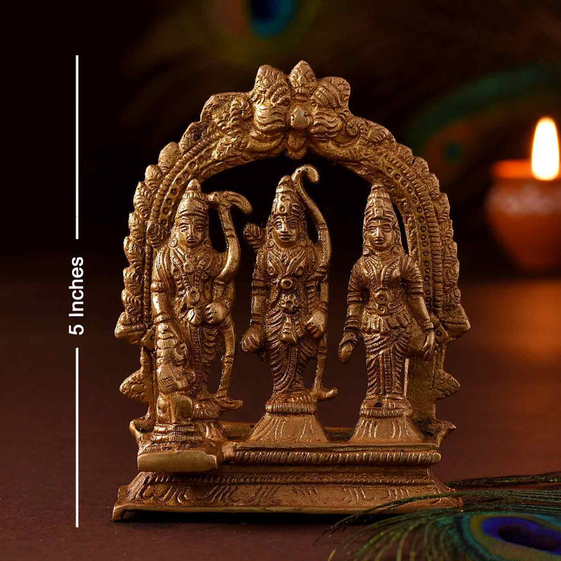 Beautifully Crafted Brass Ram Darbar - Height 5 Inch