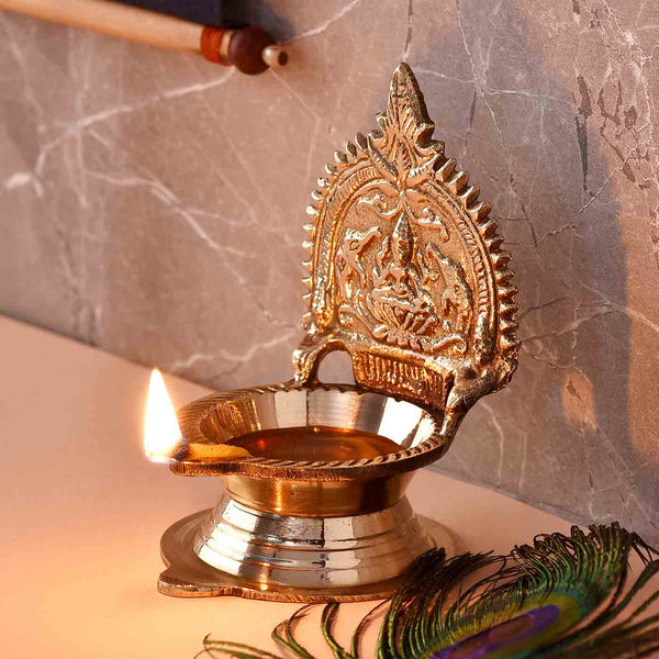 Goddess Lakshmi Brass Diya