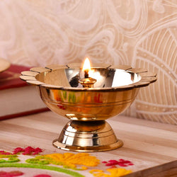 Floral Brass Diya (2 Inches)