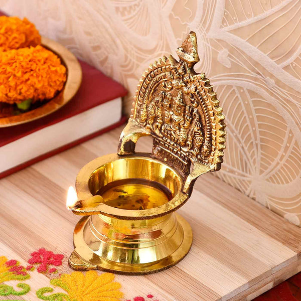 Auspicious Maa Laxmi Brass Diya (4.5 Inches)