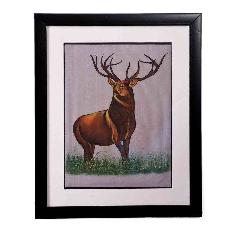 Reindeer Silk Painting (13.5*16.5 Inches)