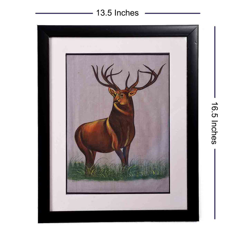 Reindeer Silk Painting (13.5*16.5 Inches)